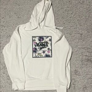 Vans White Hoodie with Floral Print